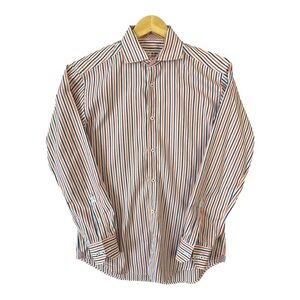 Bugatchi Uomo Button Down Striped Long Sleeve Dress Shirt
